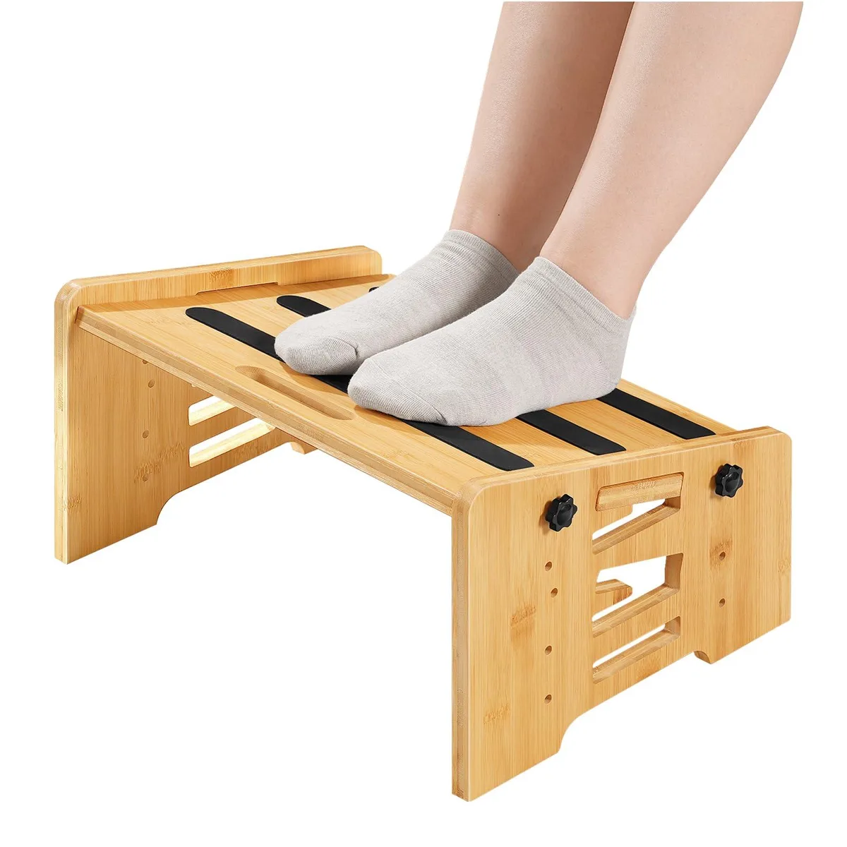  YL01FP01 Bamboo Footrest 15.7 x 11.8 x 8.5 in 5 Height Ottomans and Stools — product photo