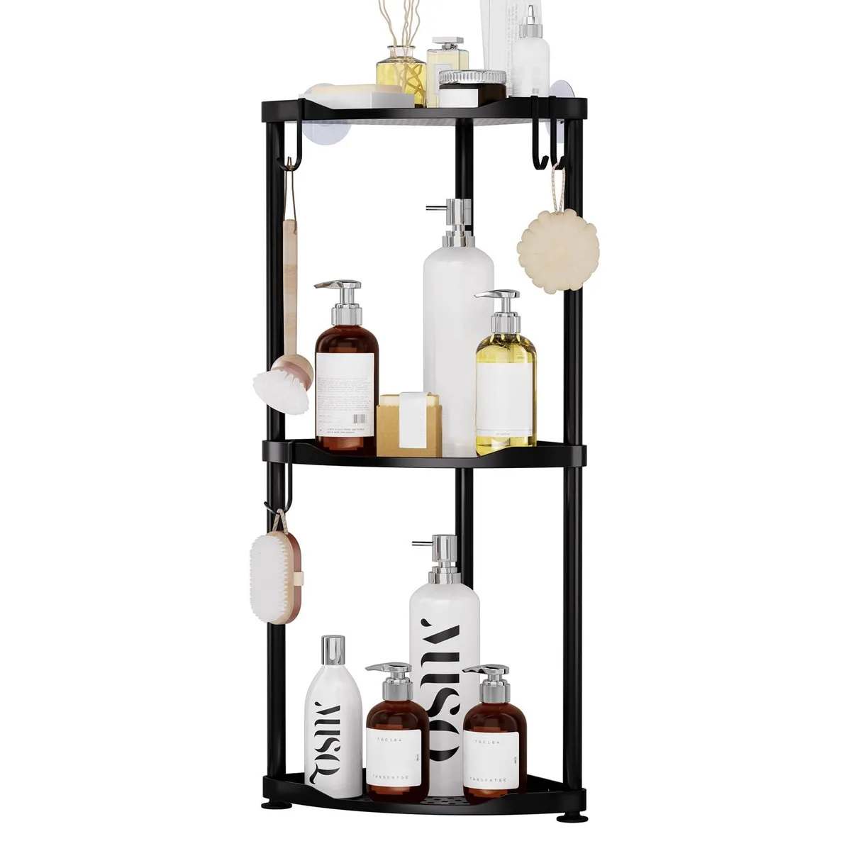 SWTYMIKI ZWJ175 Bath Storage 3 Tier 23x23x66cm Black — product photo
