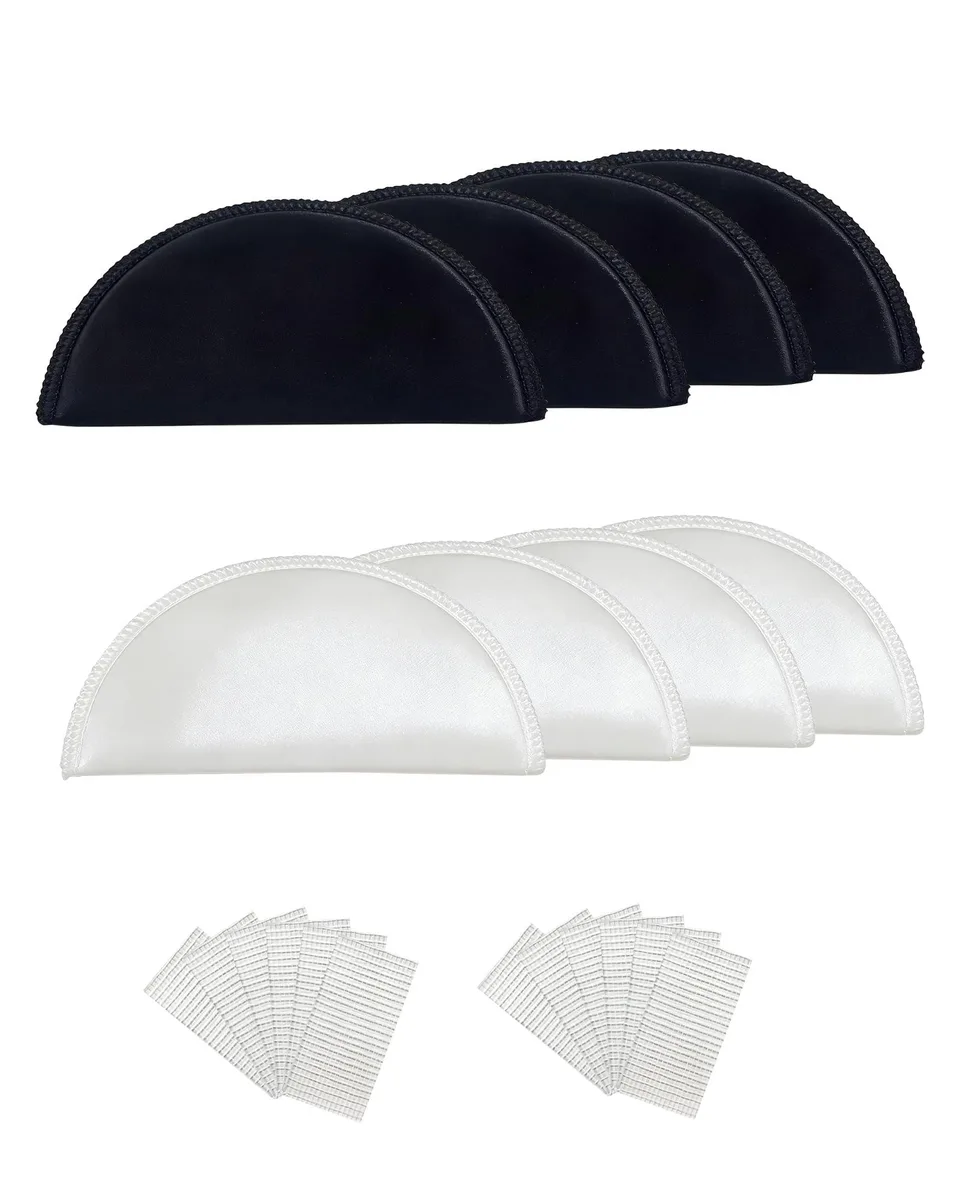 Singer S01SGM4A216 shoulder pads 4 pairs 0.6" thin black white no-sew adhesive sewing accessory — product photo