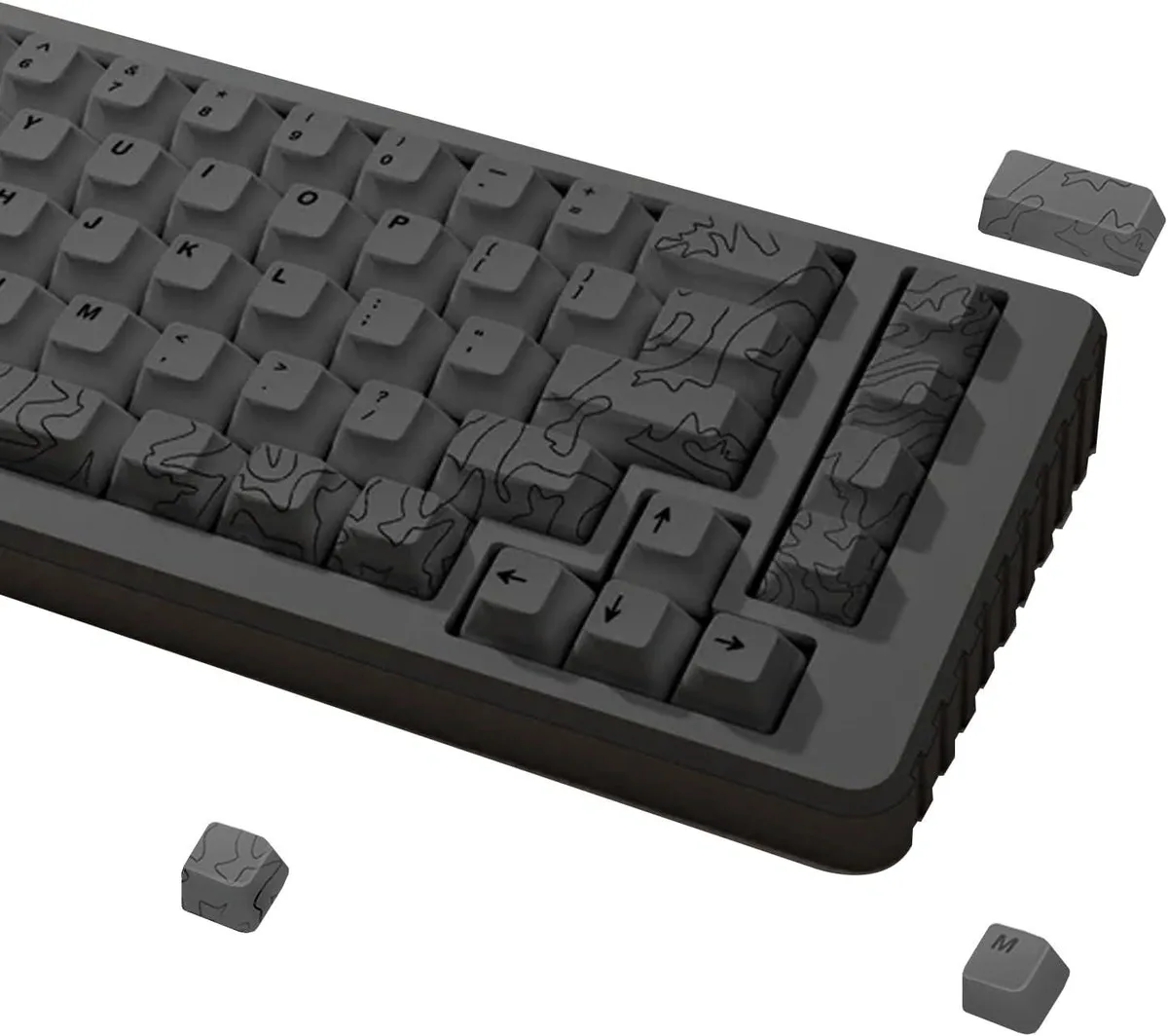 usbroway usbroway Topo Canyon Dye Sub PBT Keycap Set 164 Keys 1.7mm Cherry Profile Gray — product photo