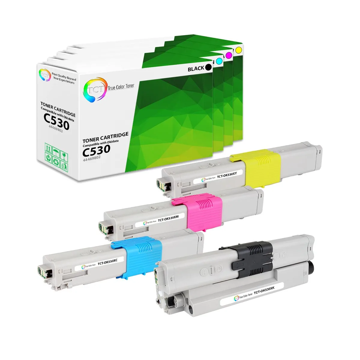 True Color Toner True Color Toner C530 4-Pack Toner Cartridges 4 Colors 5000 Pages — product photo