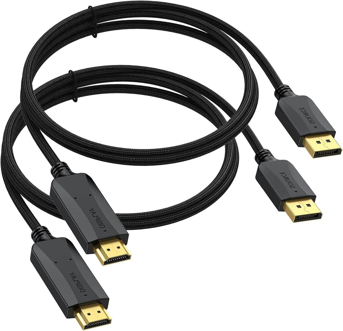 Keyence Keyence DisplayPort to HDMI cable 3 ft 2-pack audio video converter — product photo