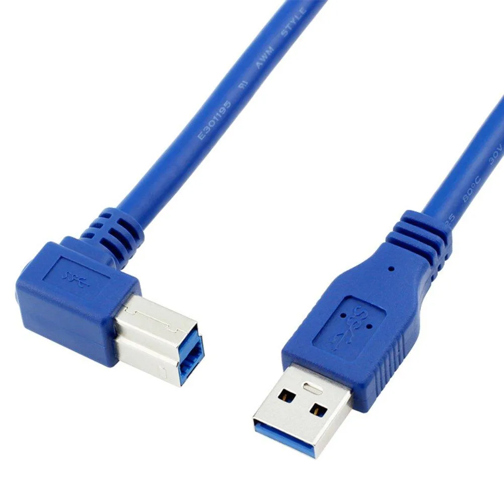 BUCIER BUCIER USB 3.0 Type A Male to Right Angle Type B Male Cable 2 ft Blue — product photo