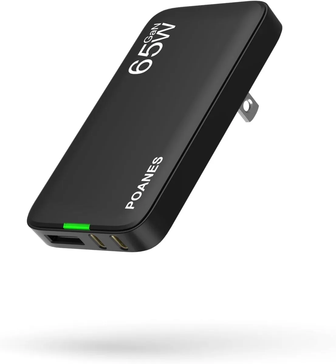 BFKK BFKK 65W GaN USB C Charger 3 Port Flat Black .52in — product photo