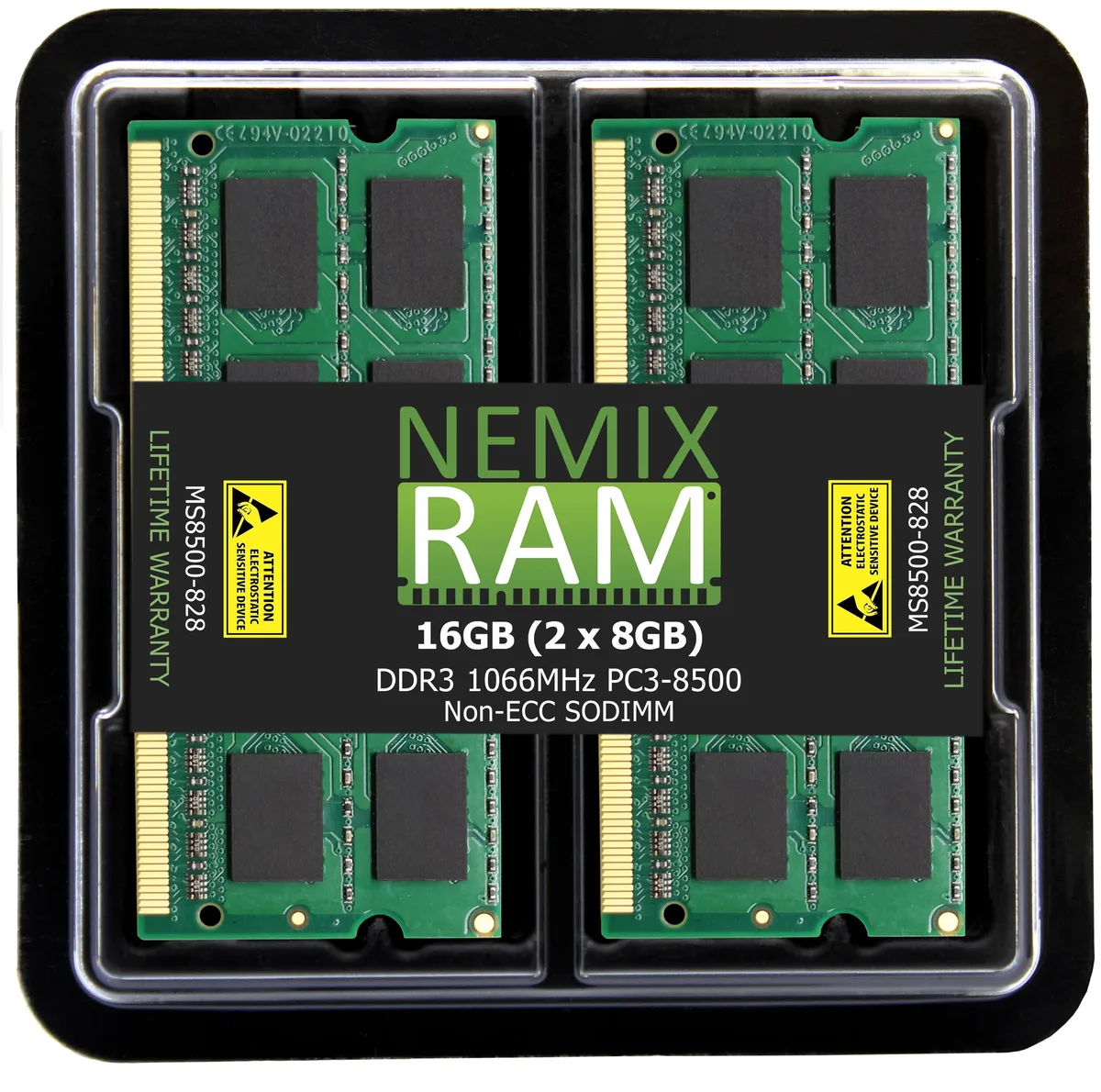 NEMIX RAM NEMIX RAM 16GB (2x8GB) DDR3 1066MHz PC3-8500 CL7 1.5V 204-Pin SODIMM Laptop RAM — product photo