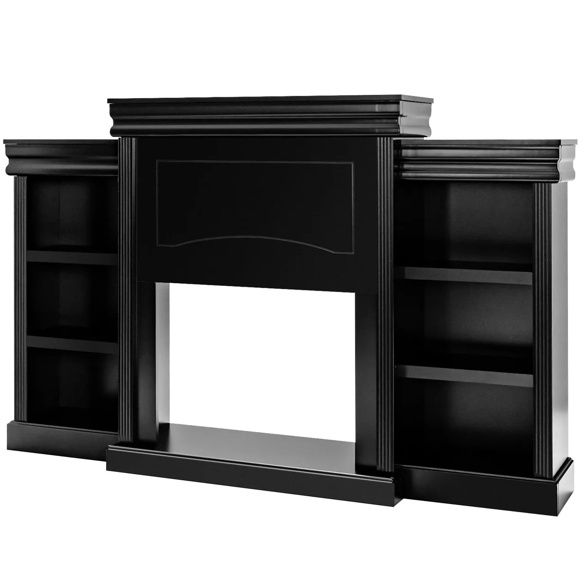 SlickBlue SlickBlue 70 Inch Fireplace Media Center with Bookcase Black — product photo