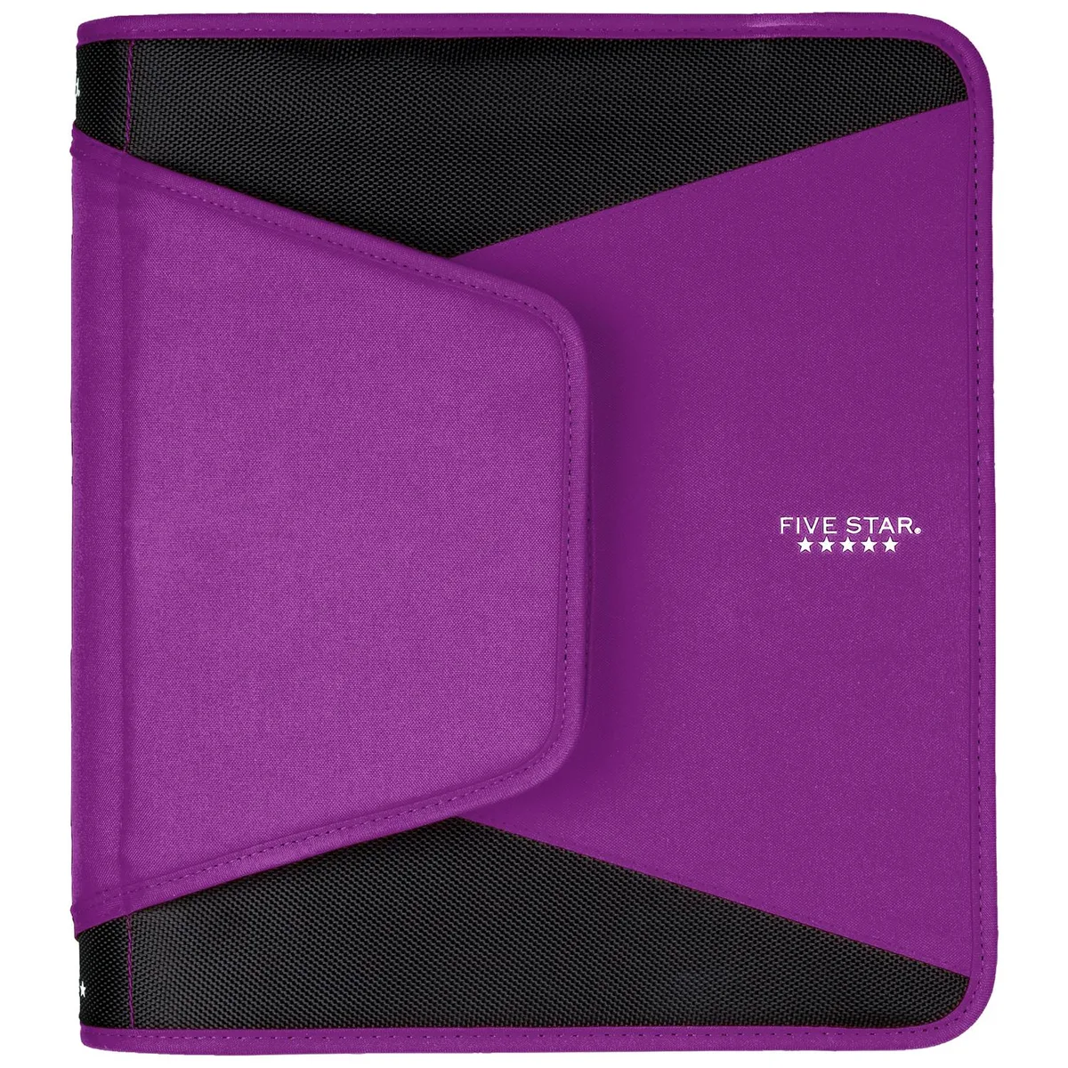 Blue zipper binder with expanding file and mesh pocket
