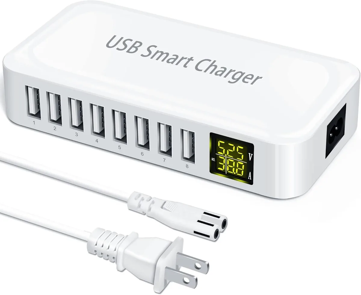 PISKEKAT PISKEKAT 8-Port 60W USB Charger with LED Display — product photo