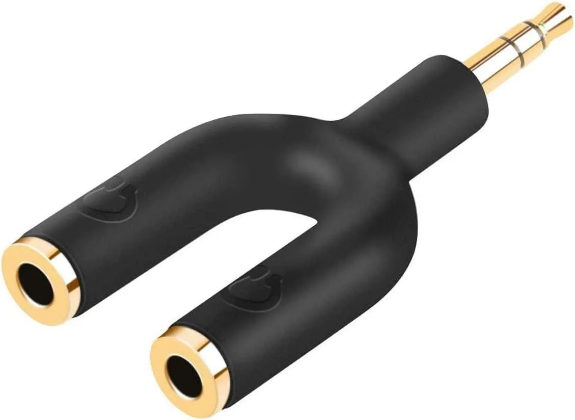 CableCreation CableCreation 3.5mm Male to 2 Port 3.5mm Female Adapter Black — product photo