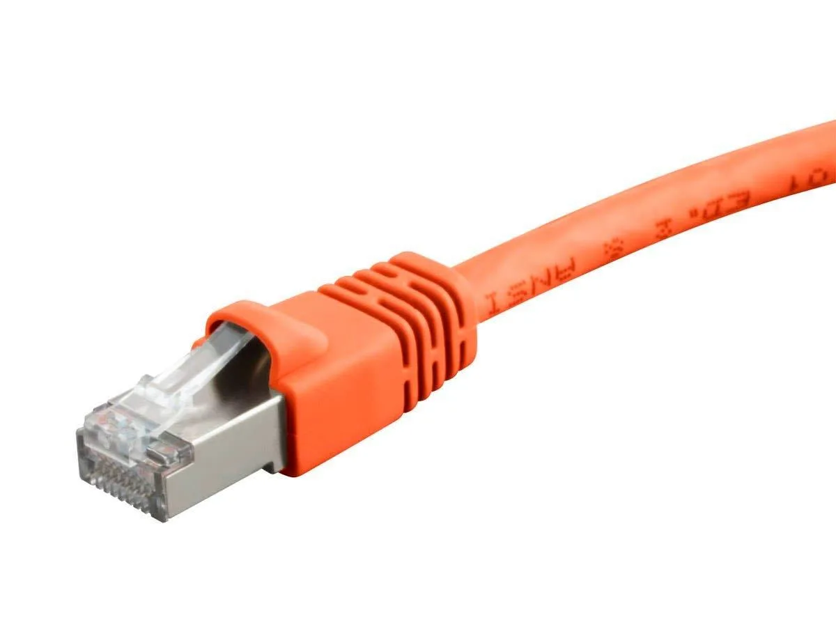 No Sew No Sew Cat6A 7ft Orange S/FTP 26AWG 500MHz 10G 50µ Gold RJ45 — product photo