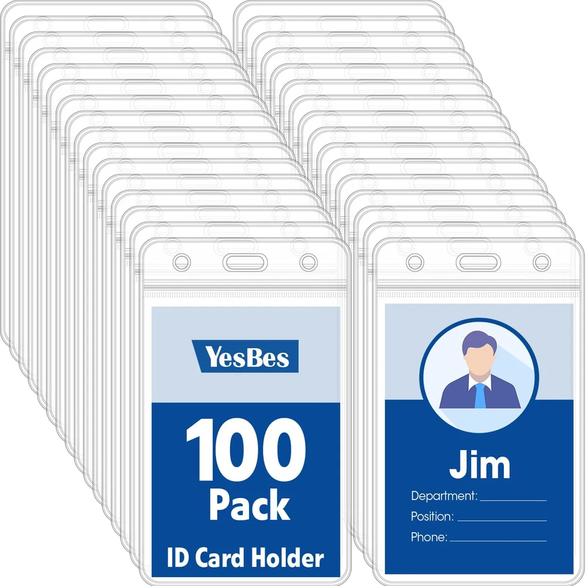  Viator Gear Card holder 100p 100 Pcs Vertical Badge Holders — product photo