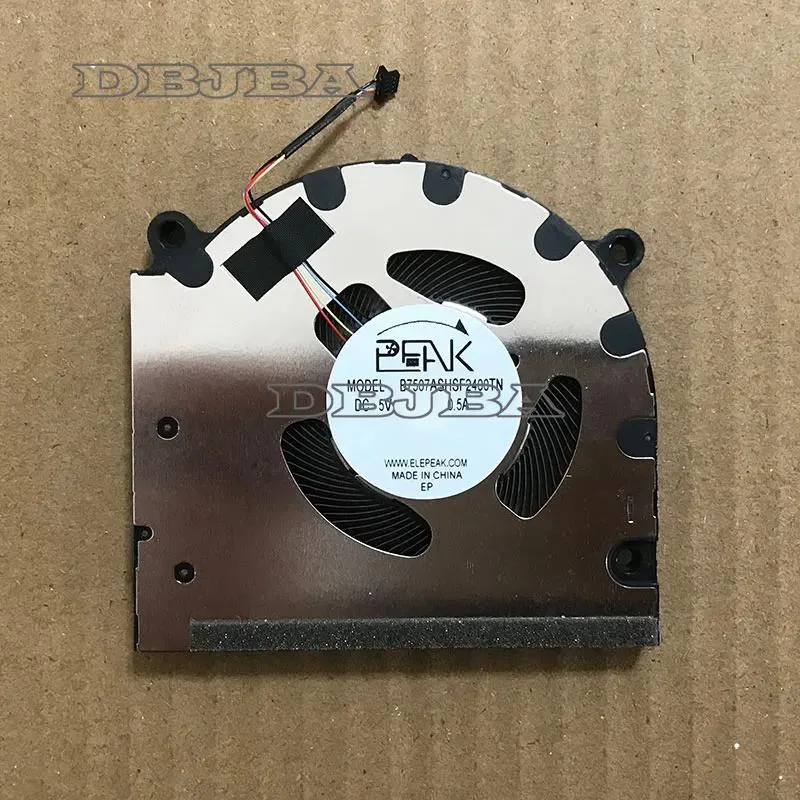 Small black plastic laptop cooling fan with wire connector