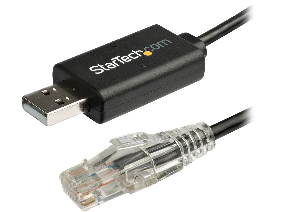 STARTECH STARTECH 6 ft / 1.8 m Cisco USB Console Cable USB to RJ45 Rollover 460Kbps M/M Black — product photo