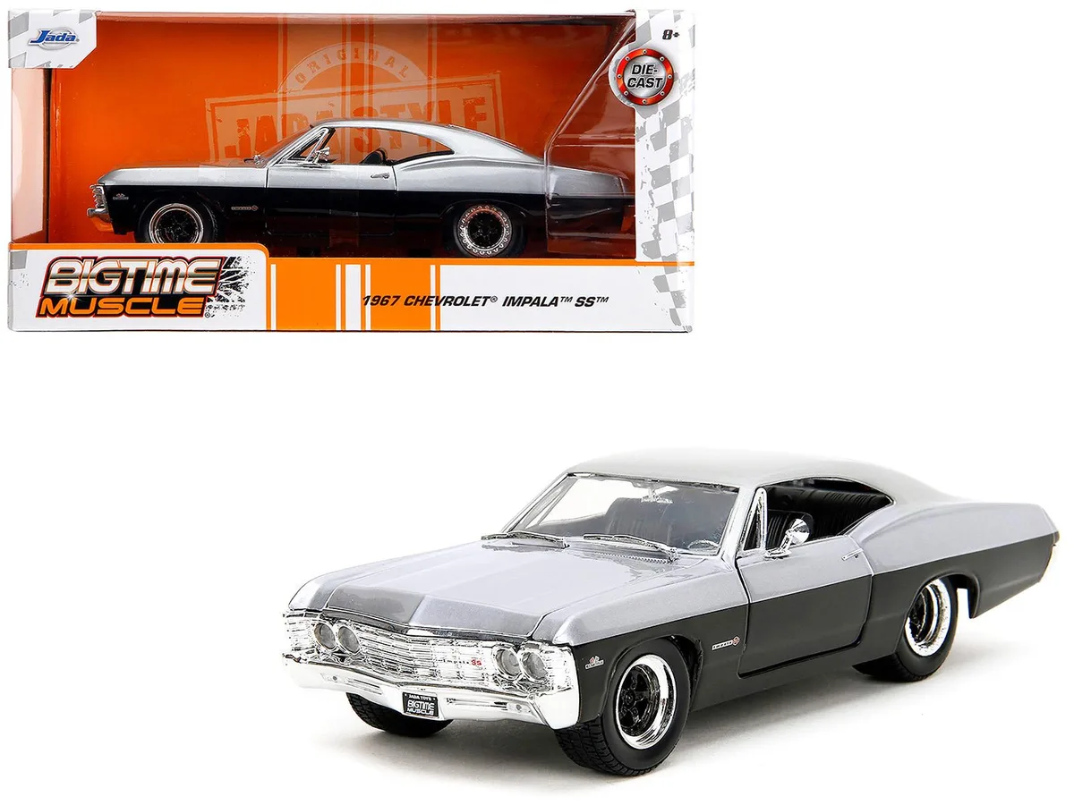 Jada Jada 1967 Chevrolet Impala SS 1/24 Diecast Silver Black Bigtime Muscle — product photo