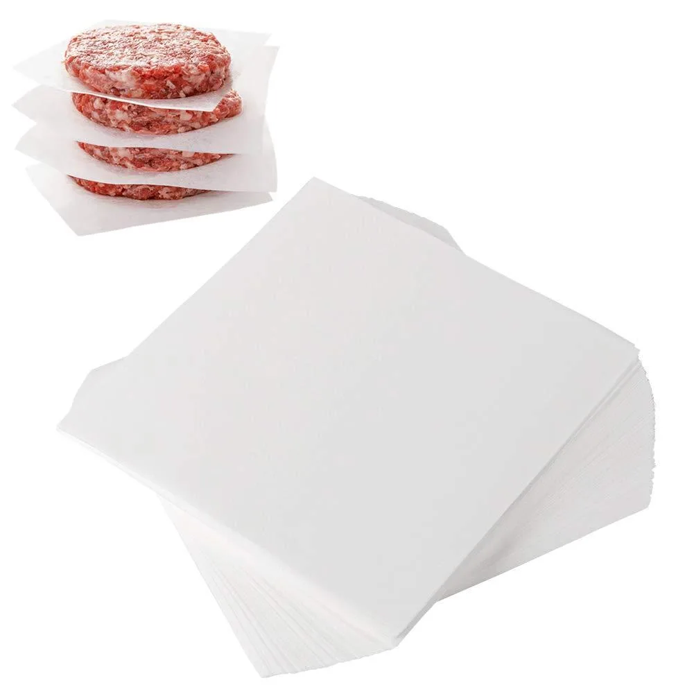 Stack of 300 white 5.5in square parchment sheets with basketweave texture