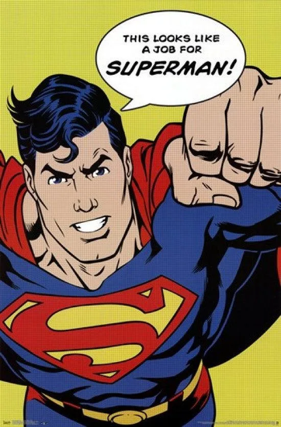 Superman poster print 24 by 36 inches on heavy paper