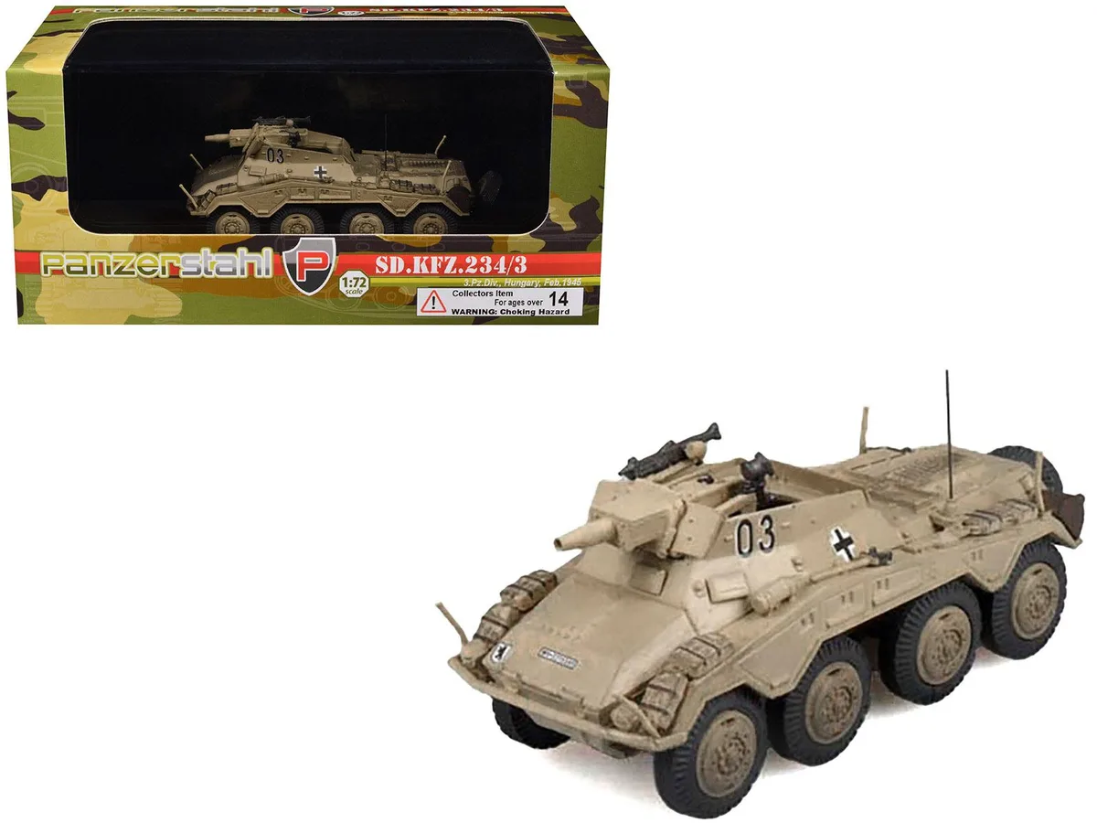 Panzerstahl Panzerstahl Sd.Kfz. 234/3 "#03, 3rd Panzer Division, Hungary" 1/72 Die Cast Model — product photo