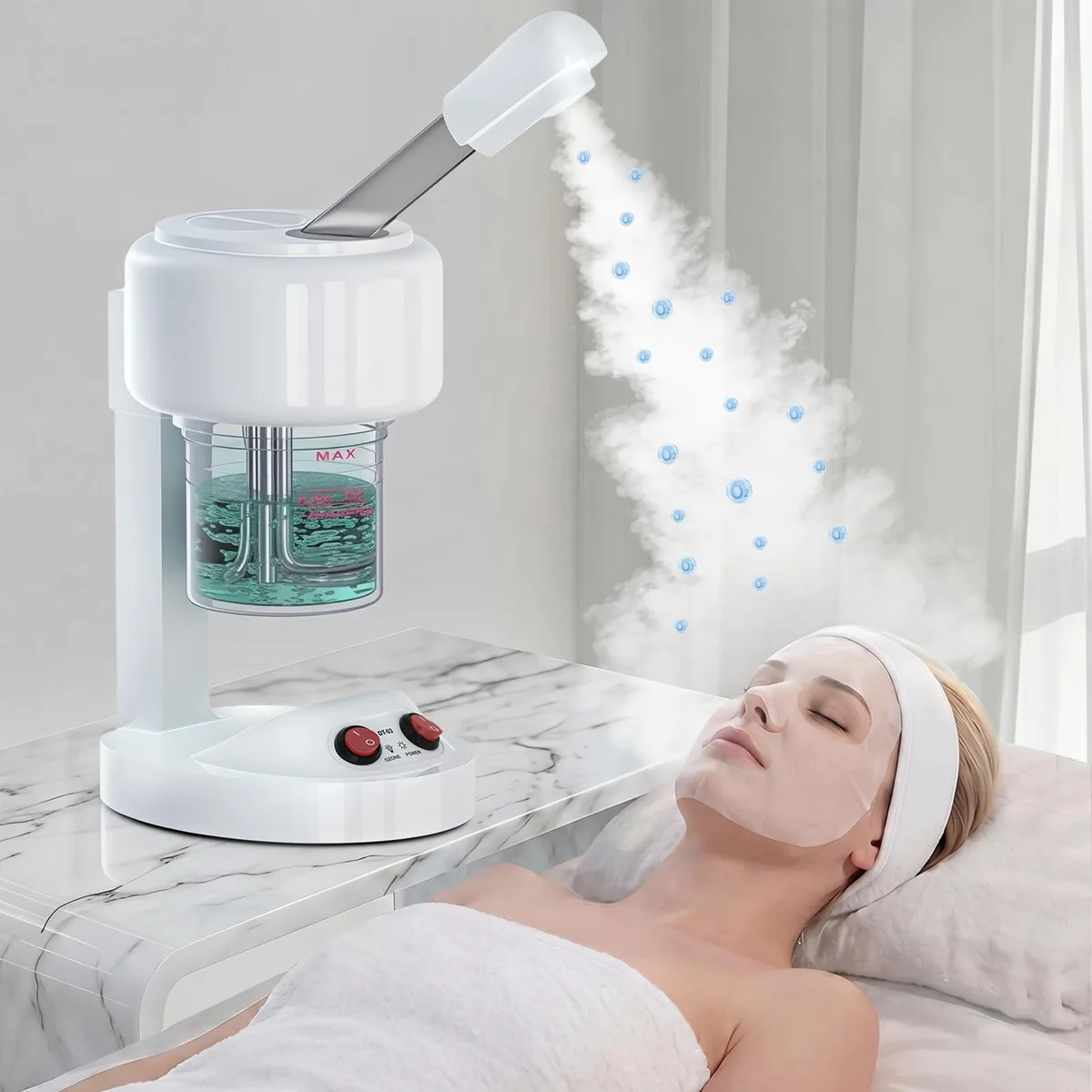  4 IN LOVE Facial Steamer 500ML 360° Rotating Sprayer White — product photo