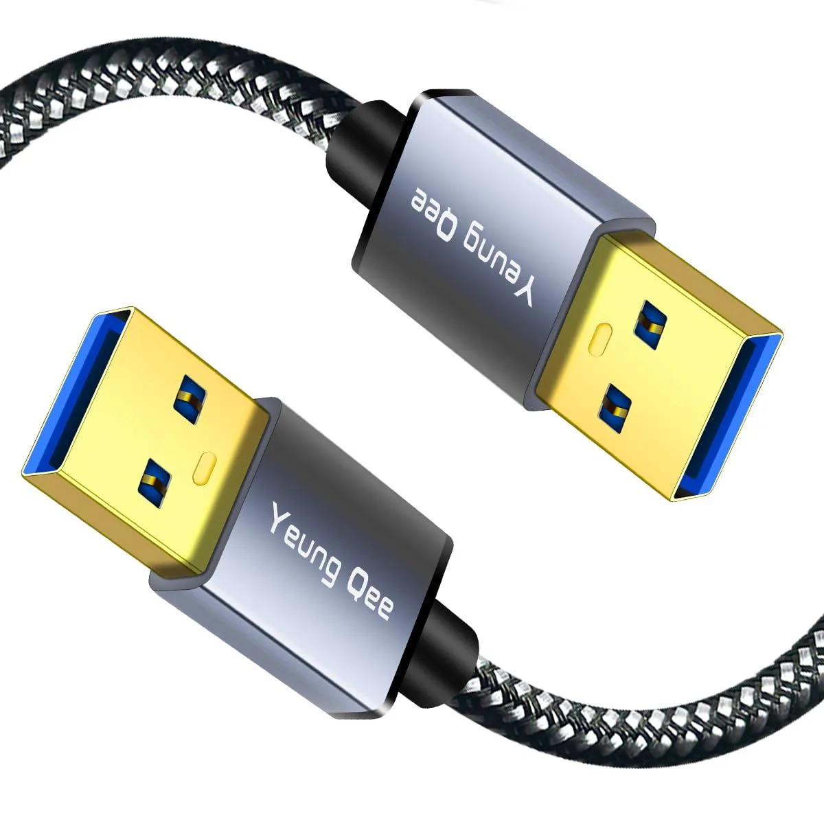 No Sew No Sew USB 3.0 A to A Male Cable Blue Braided 3 ft — product photo