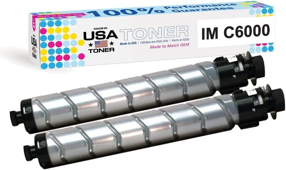 MADE IN USA TONER MADE IN USA TONER Compatible for Ricoh IM C4500 C5500 C6000 Black 2 Pack toner cartridge — product photo