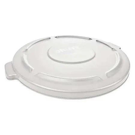 Rubbermaid Rubbermaid FG265400WHT Brute Trash Can Top Flat Snap-On White — product photo