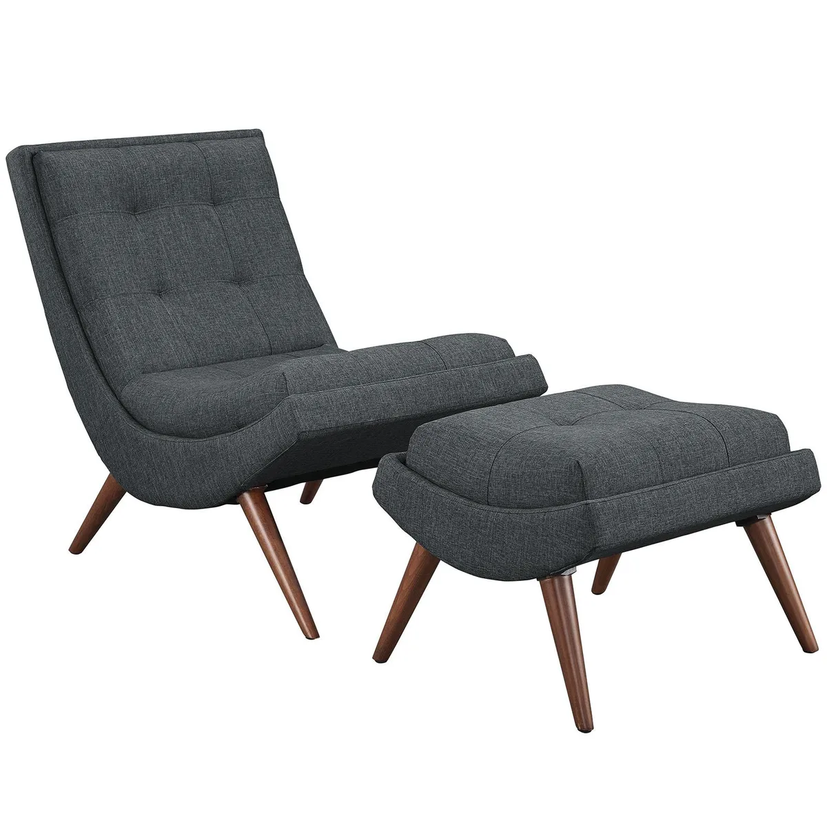 Modway Furniture Modway Furniture Ramp Upholstered Fabric Lounge Chair Set Gray 55.5"L x 26"W x 35"H — product photo
