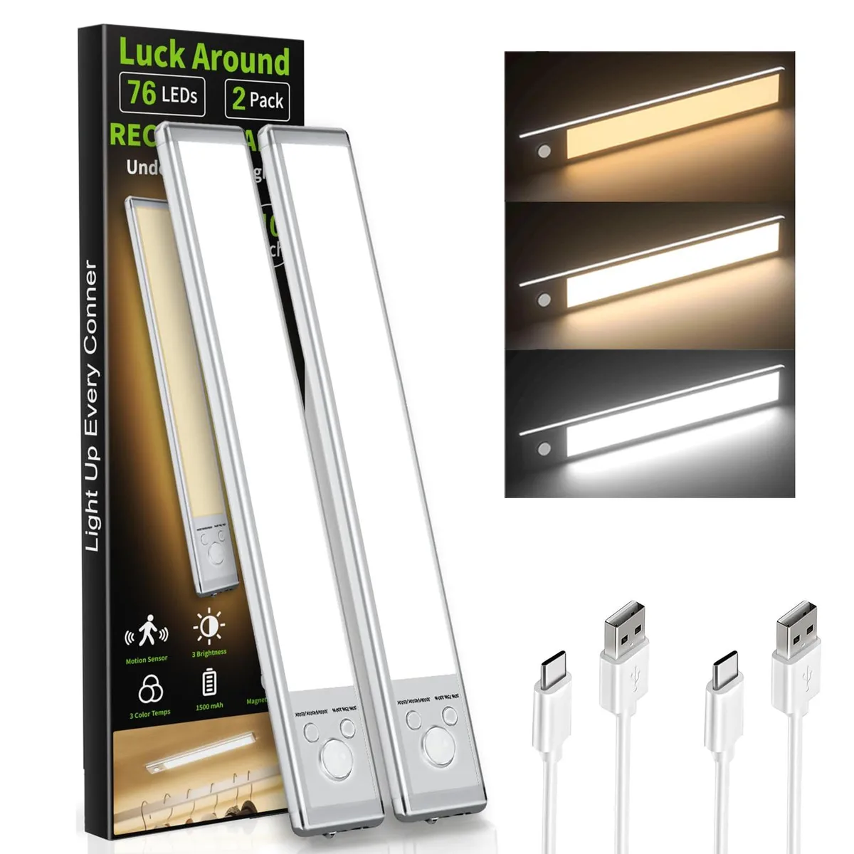 Two silver aluminium bars with magnetic backs and USB-C ports