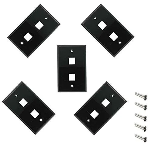 iMBAPrice iMBAPrice 2 Port Keystone Wall Plate 1-Gang Black Pack of 5 — product photo