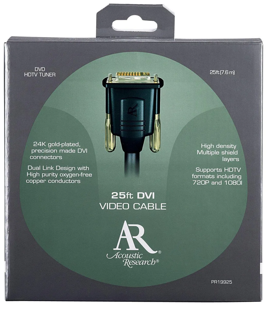 Acoustic Research Acoustic Research 25 ft DVI cable 24K gold dual link video accessory — product photo