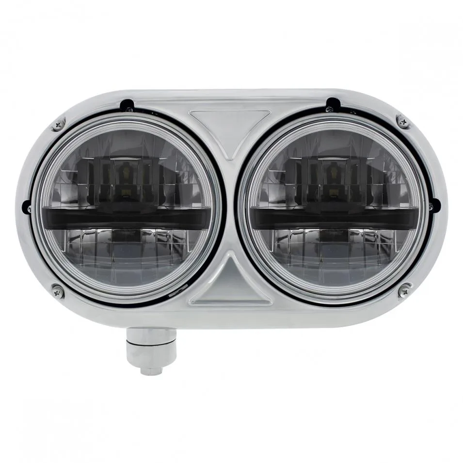 United Pacific Industries United Pacific Industries Stainless Dual Black Headlight 5.75" 8 LED Peterbilt 359 Driver 32785 — product photo
