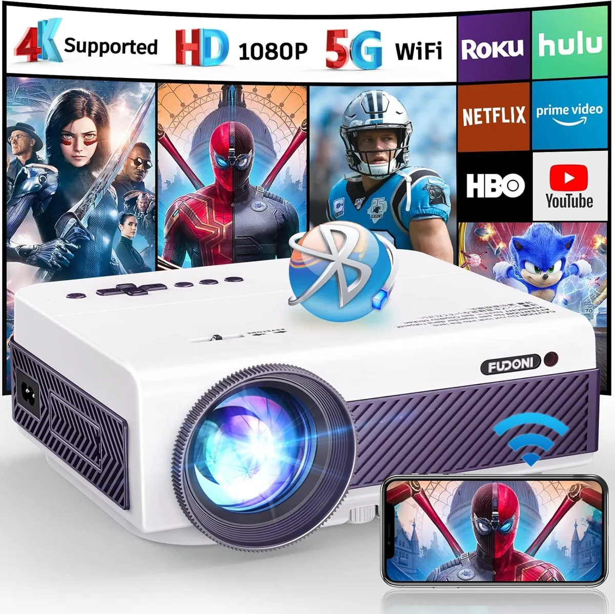 CZQEPMB CZQEPMB 1080P 15000L 5G WiFi Bluetooth business projector — product photo