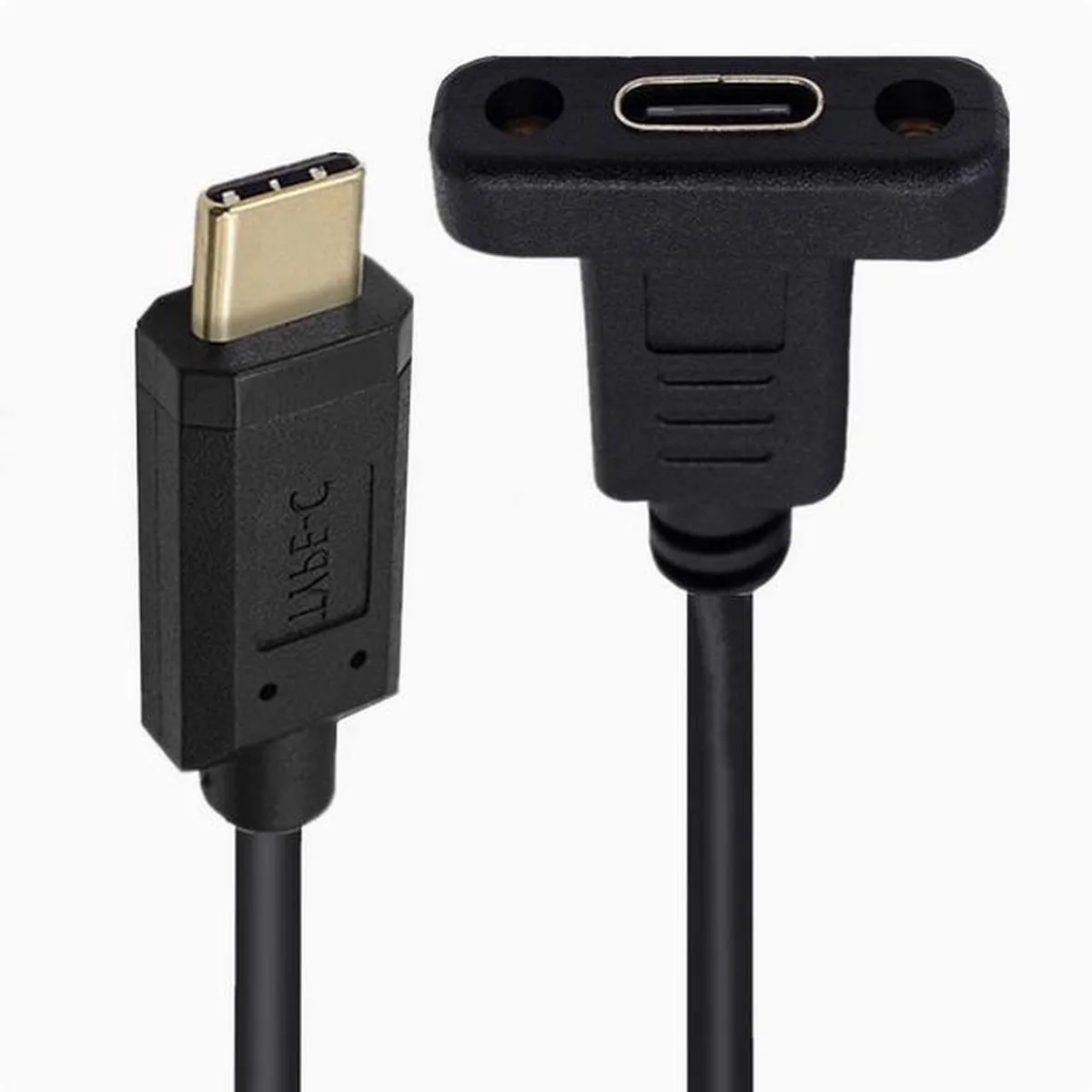 Aomoproing Aomoproing USB 3.1 Type-C Male to Female Extension Cable 10Gbps 90-Degree Elbow 1m — product photo