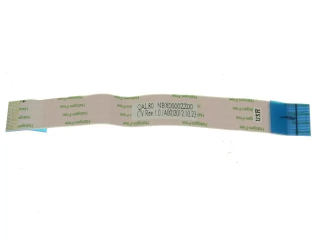 Flat beige ribbon cable with connectors on both ends