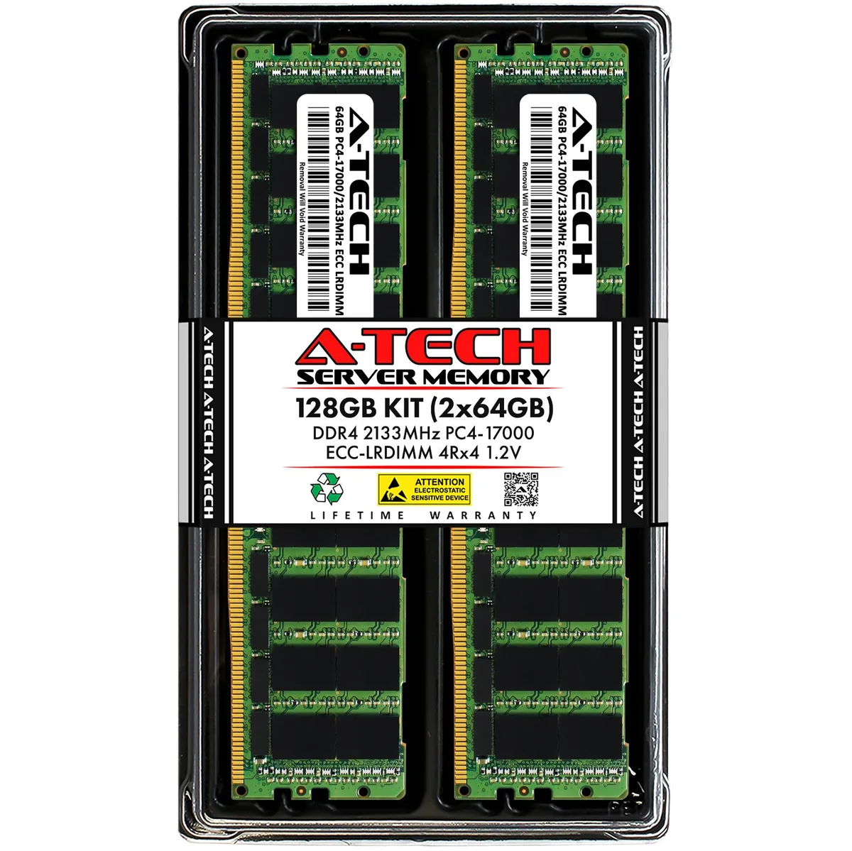 A-Tech A-Tech 128GB (2x64GB) DDR4-2133 ECC LRDIMM 4Rx4 memory upgrade — product photo