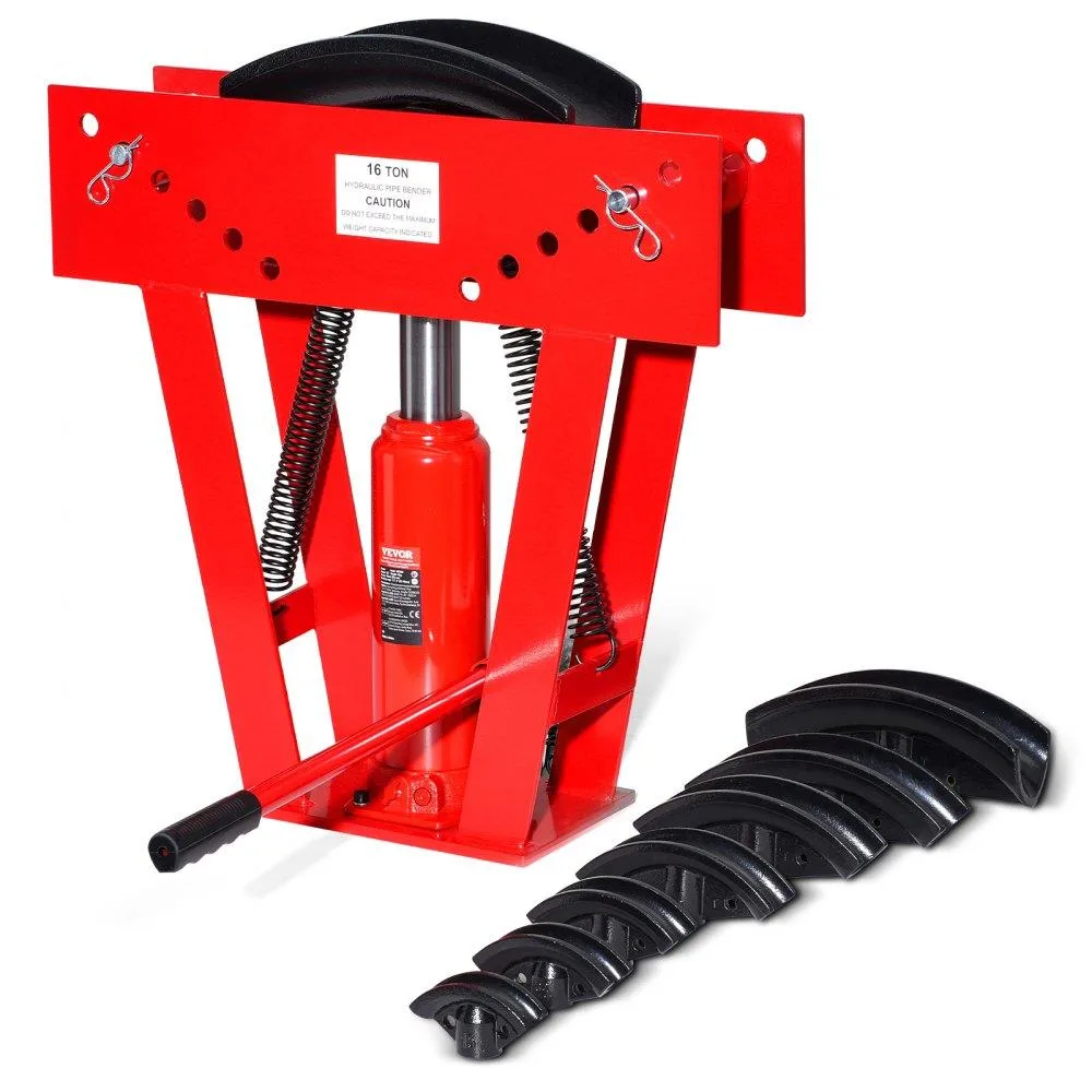 VEVOR VEVOR Hydraulic Pipe Bender 16 Ton 8 Dies 1/2-3 Inch 90-180° Adjustable Rollers Specialty Appliance — product photo