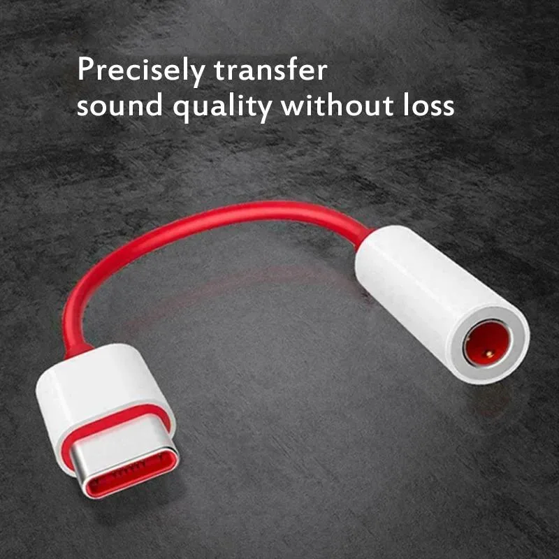 Defendwe Defendwe USB-C to 3.5mm headphone adapter cable red 10cm — product photo