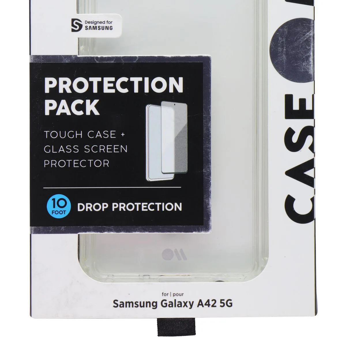 Clear protective case and tempered glass screen protector for Samsung Galaxy A42 5G