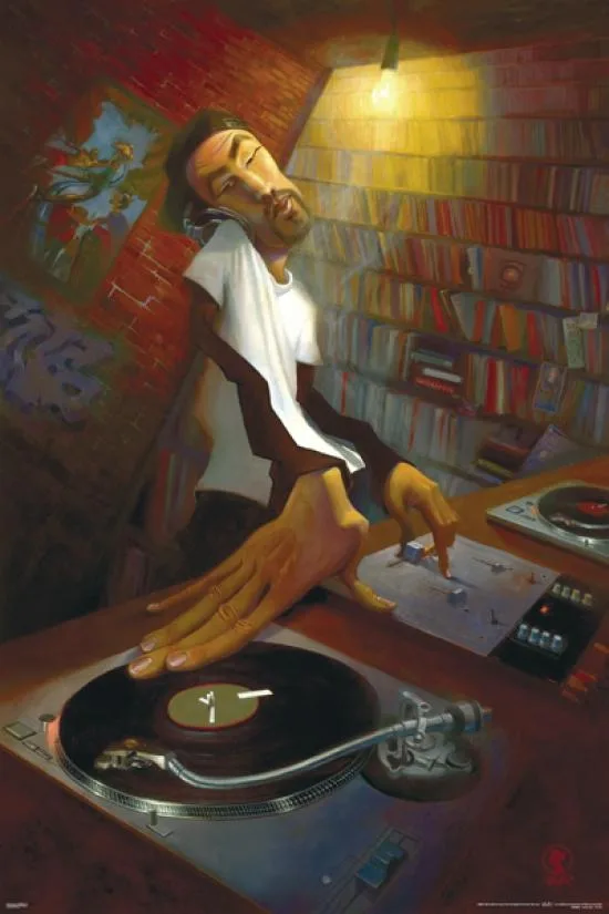 Posterazzi PYRPAS0393 poster print 24 x 36 inches featuring The DJ artwork by Justin Bua on premium heavy stock paper