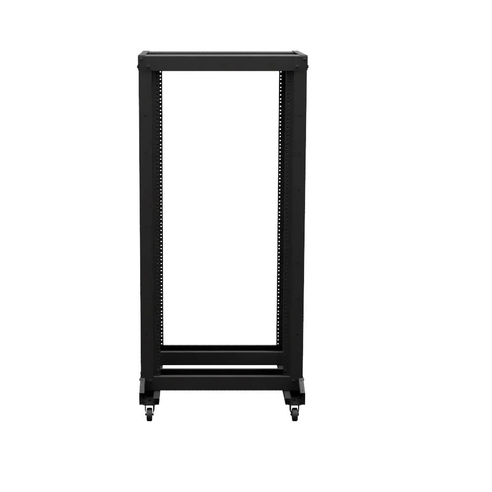 NavePoint NavePoint 4-Post Adjustable Server Rack 25U 12-24 Threaded Casters Black — product photo