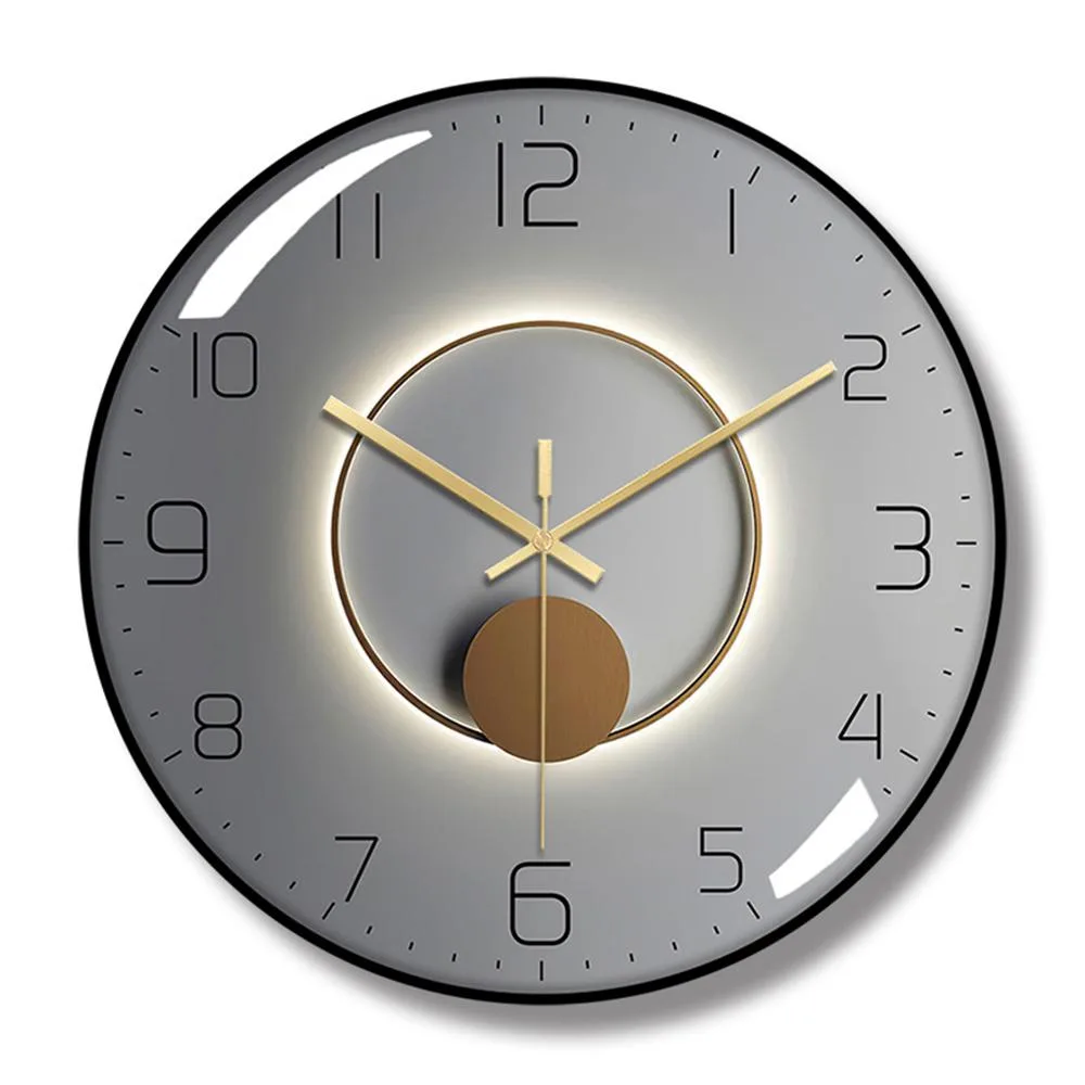 Chicong Technology Co., LTD Chicong Technology Co., LTD Nordic Quartz Wall Clock White 1 cm ultrathin PVC frame tempered glass — product photo