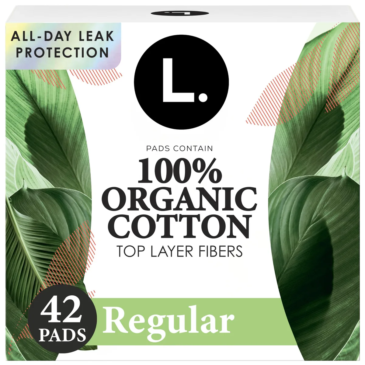 This is L. Organic Cotton Ultra Thin Pads Regular 42 Count — product photo