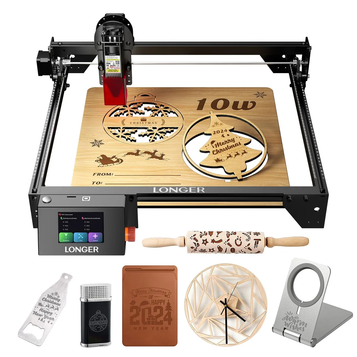 LONGER LONGER Ray5 10W Upgraded laser engraver 400×400mm 3.5" touchscreen — product photo