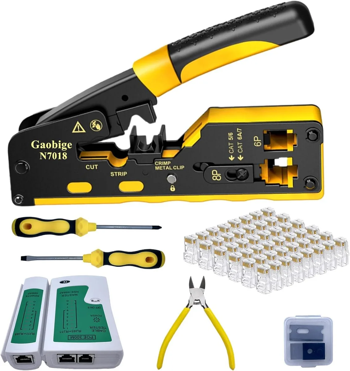 BFKK BFKK Network Ethernet Cable Crimp Tool Kit with 50 Connectors — product photo
