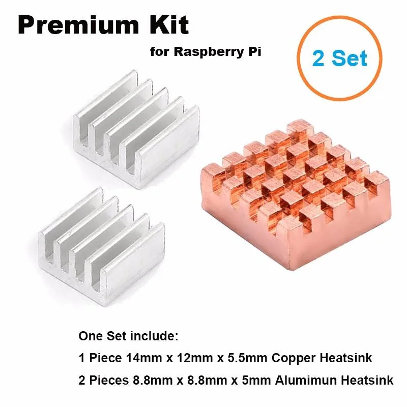 EN-Labs EN-Labs 2-Set 6pcs Copper Aluminium Heatsink Kit 14x12x5.5mm 8.8x8.8x5mm diy cooling — product photo