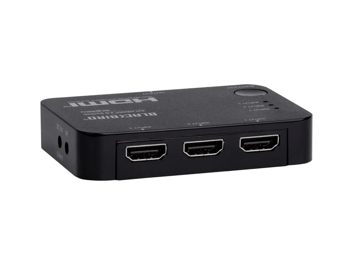 Monoprice Inc. Monoprice Blackbird 4K 3x1 HDMI 2.0 Slim Switch Black 115262 — product photo