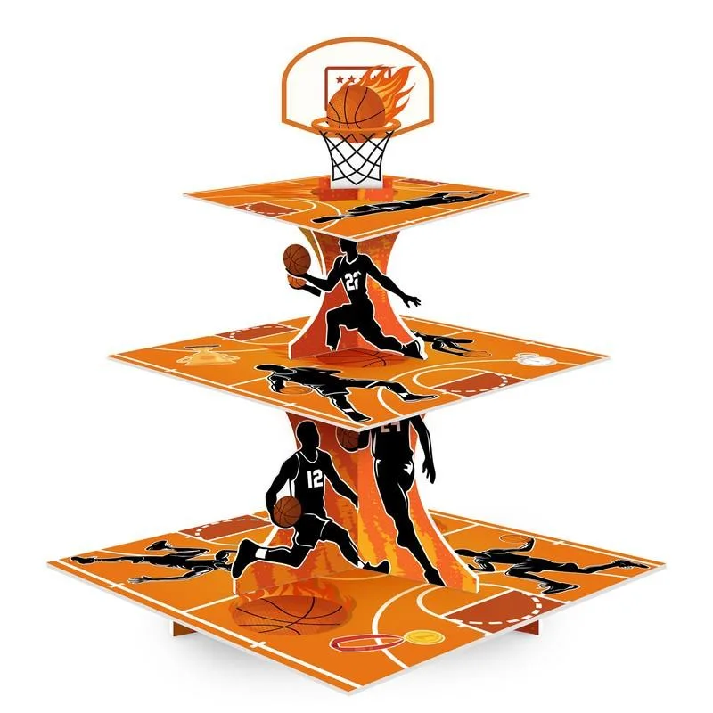 InBoxxarty InBoxxarty 3 Tier Basketball Cupcake Stand Orange — product photo