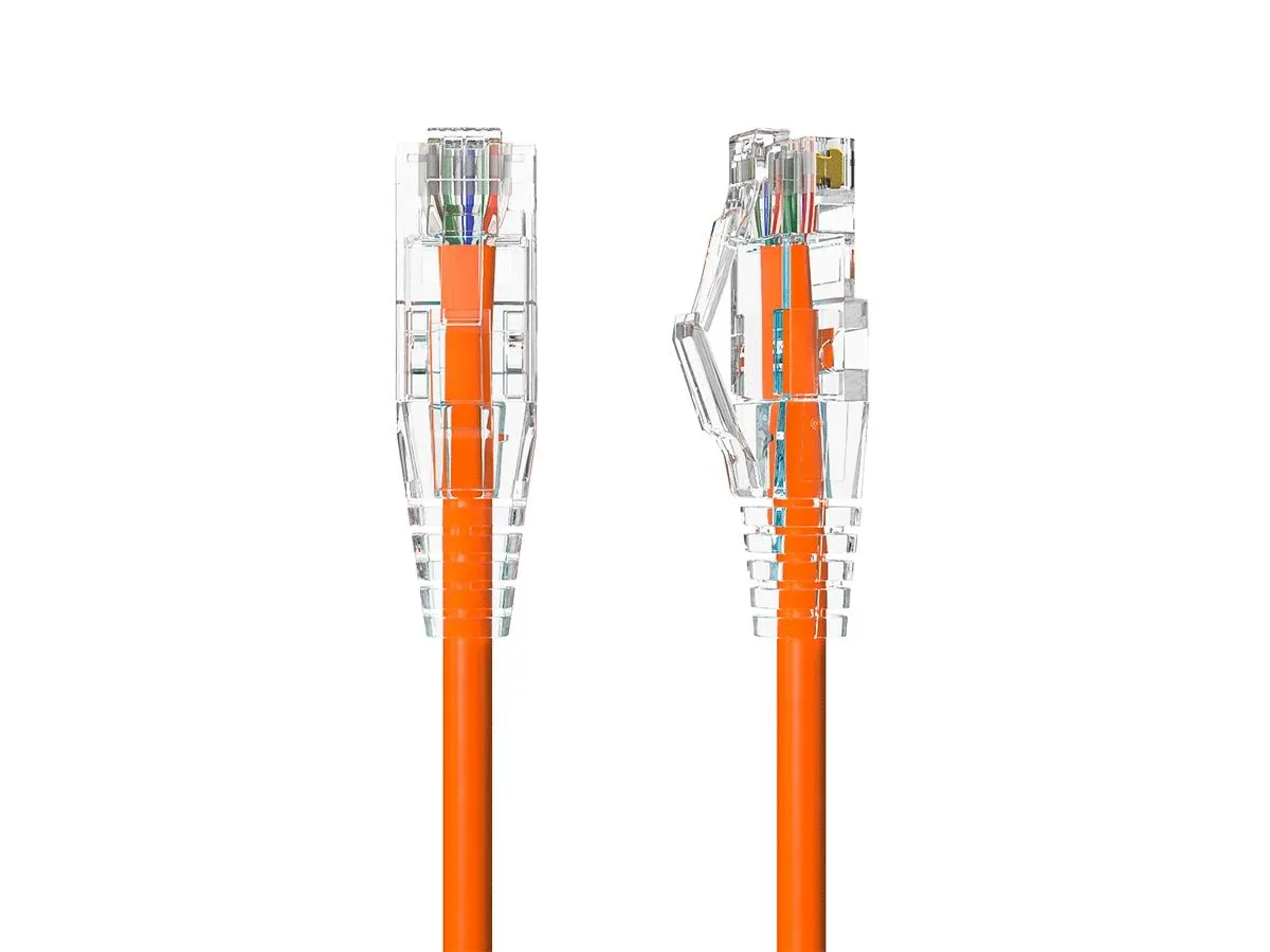 Cable Leader Cable Leader Cat6 Slim Ethernet Cable 2ft 28AWG Orange 3.6mm — product photo