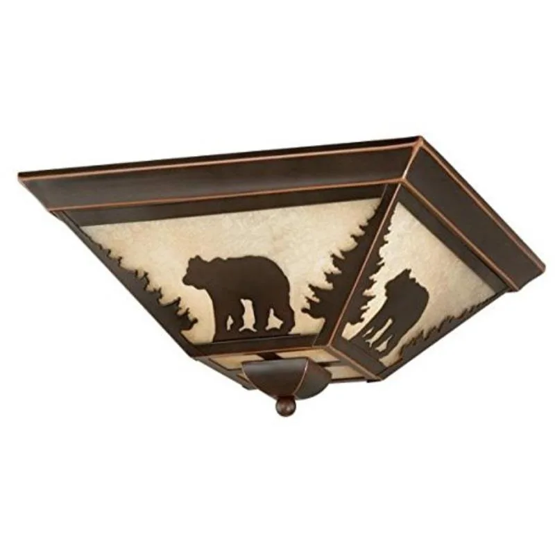 Vaxcel Vaxcel Bozeman 14" Flush Mount Burnished Bronze — product photo