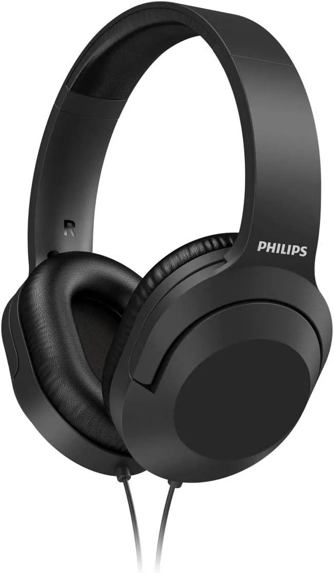 Philips Philips Over-Ear Stereo Headphones Black 40 mm 2 m Cable 3.5 mm 6.3 mm Adapter — product photo