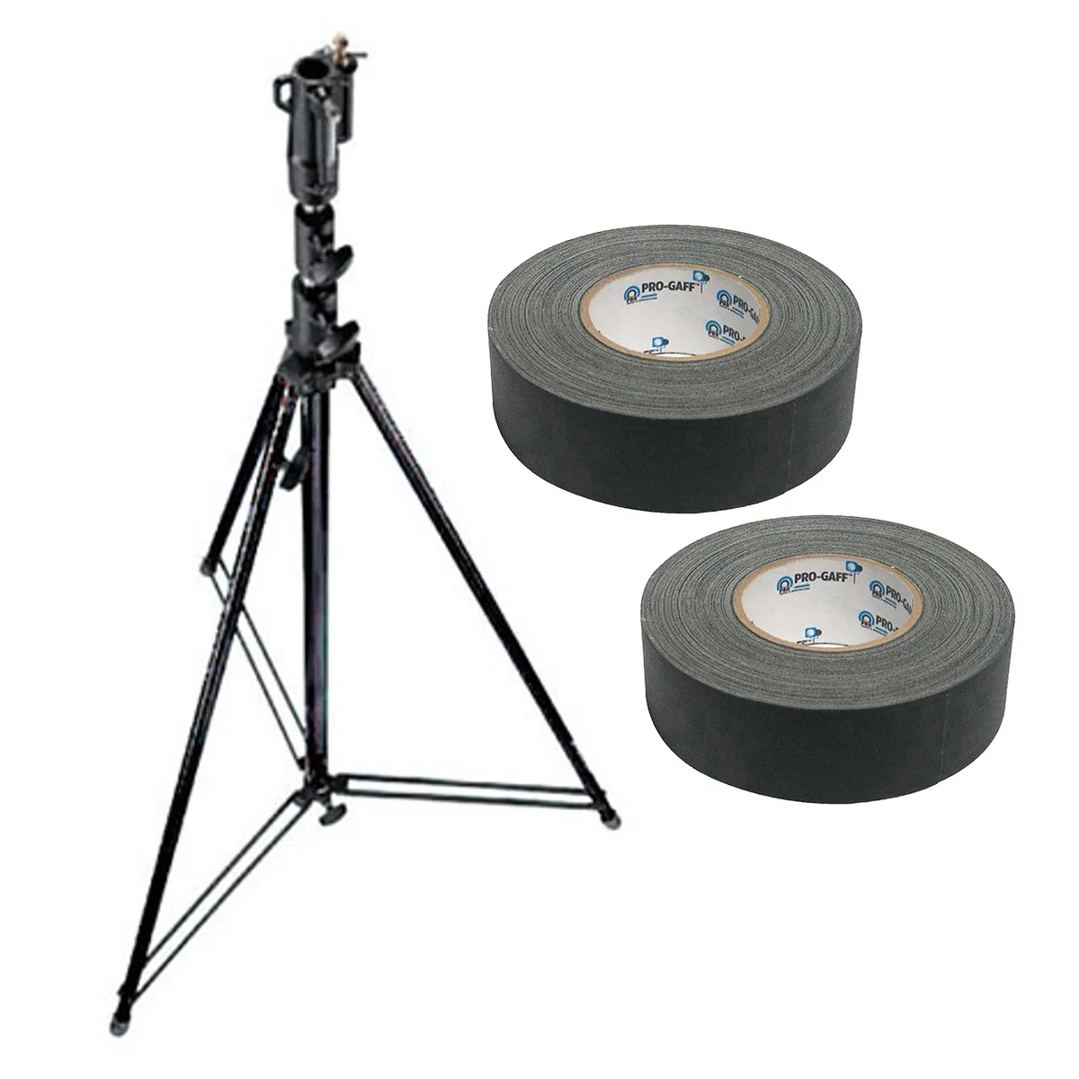 Manfrotto Manfrotto 111BSU 12' 3-Section Steel Cine Stand with Leveling Leg, Black, Gaffer Tape Bundle — product photo